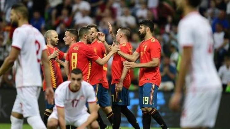 WK 2018 - Spanje wint met het kleinste veschil van Belgiës tegenstander Tunesië