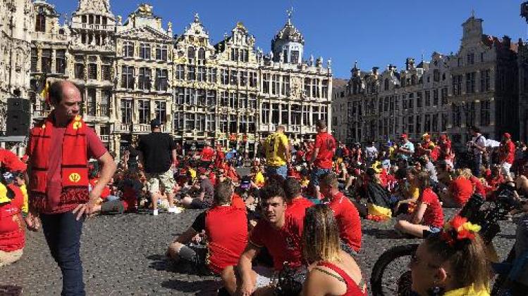 Supporters verzamelen al vroeg op Brusselse Grote Markt