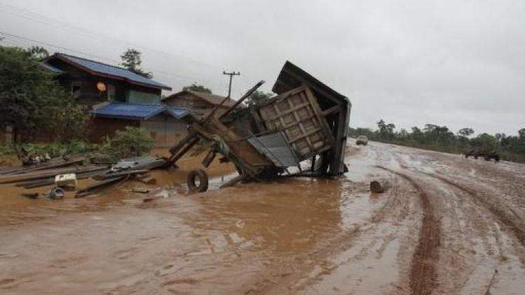 Water van ingestorte dam Laos overstroomt naburig Cambodja