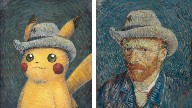 1- Pokémon x Van Gogh Museum - Pikachu - Self-Portrait with Grey Felt Hat - Vinc