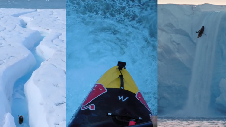 Kajakker daalt ijswaterval van 20 meter af: «Alsof ik op een andere planeet ben» (video)